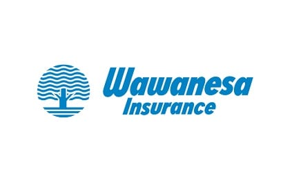 Wawanesa Insurance logo featuring a blue stylized tree and waves inside a circle to the left of the company name Wawanesa Insurance in blue text on a white background.