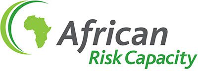 Logo of African Risk Capacity, featuring a green map of Africa within two green curved lines on the left, and the words African Risk Capacity in dark gray and green text on the right.