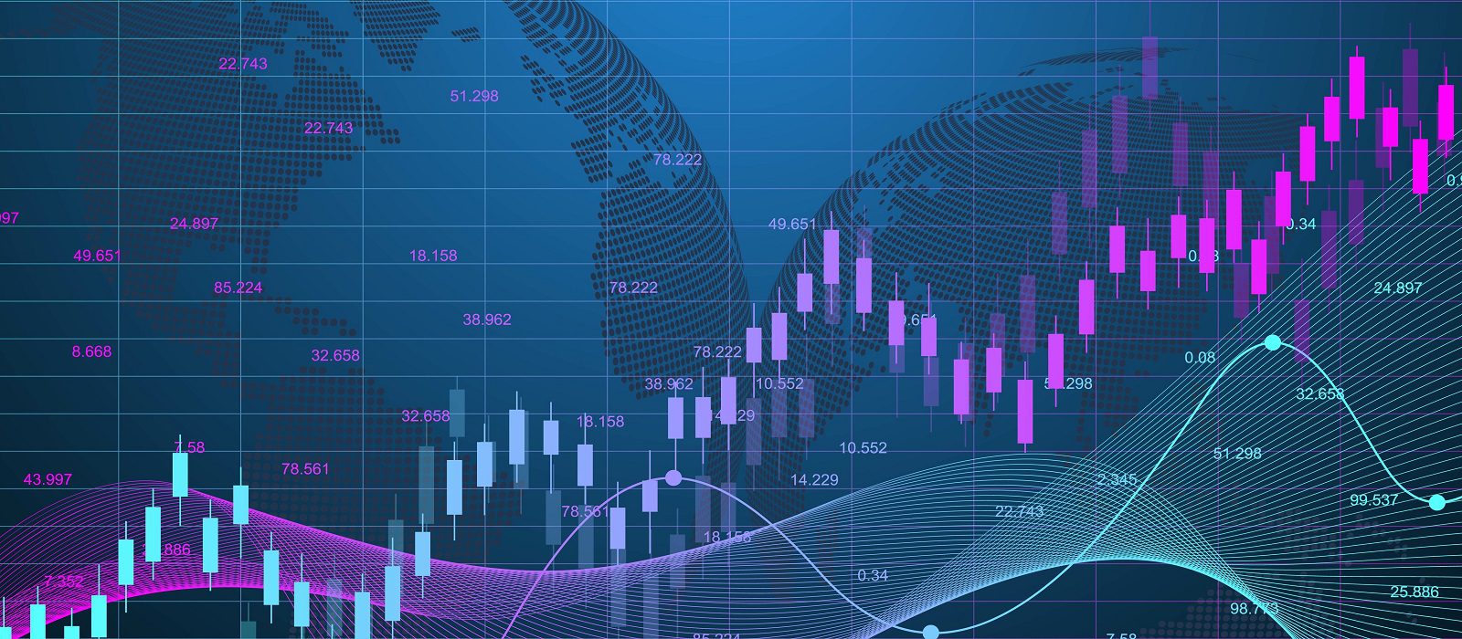 Stock market graph or forex trading chart for business and financial concepts. Abstract finance background investment or Economic trends business idea. Stock market data. Vector illustration.