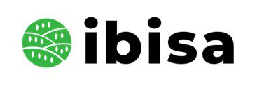 Ibisa logo featuring a green circular icon with stylized white leaves and curved lines, next to the word ibisa in bold black lowercase letters on a white background.