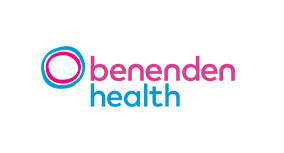 Benenden Health logo featuring a pink and blue circular design to the left of the words benenden health, with benenden in pink and health in blue, on a white background.
