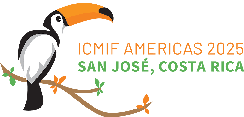 Illustration of a toucan perched on a branch beside the text “ICMIF Americas 2025 San José, Costa Rica.” The words “San José, Costa Rica” are highlighted in green.
