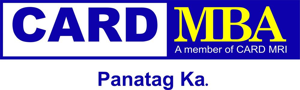 Logo with the words CARD MBA in bold blue and yellow, the phrase A member of CARD MRI below, and the slogan Panatag Ka. underneath.