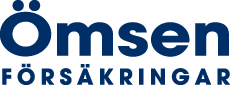 Ömsen Försäkringar logo with bold, dark blue text on a light background. The word Ömsen appears above FÖRSÄKRINGAR, with two dots above the O in Ömsen.